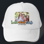 Tekst voor beste vader ooit trucker pet<br><div class="desc">Dit foto-pet maakt een perfect cadeau voor papa! Het ontwerp bevat een foto met afgeronde hoeken en retro tekst "beste vader ooit". Pas de namen van de kinderen aan.</div>