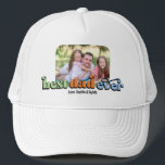 Tekst voor beste vader ooit trucker pet<br><div class="desc">Dit foto-pet maakt een perfect cadeau voor papa! Het ontwerp bevat een foto met afgeronde hoeken en retro tekst "beste vader ooit". Pas de namen van de kinderen aan.</div>