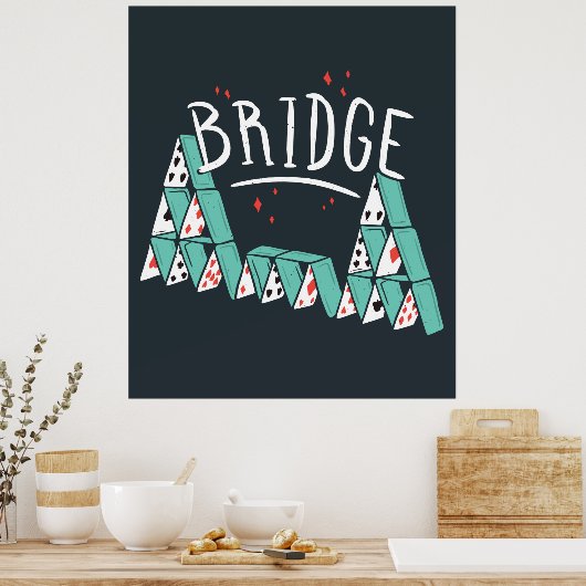 Tekst voor Bridge-kaarten Poster (Keuken)