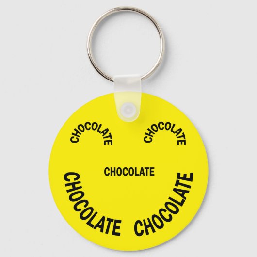 Tekst voor chocolade-gezichtsveld sleutelhanger (Voorkant)