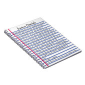 Tekst voor cursief papier met gelinkte letter Gepe Notitieboek (Rechterzijde)