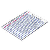 Tekst voor cursief papier met gelinkte letter Gepe Notitieboek (Linkerzijde)