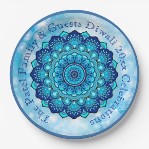 Tekst voor Diwali Blue 9-inch Bord wijzigen
