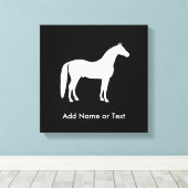  tekst voor Elegant White Horse Canvas Afdruk (Insitu (Houten vloer))