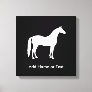 tekst voor Elegant White Horse Canvas Afdruk