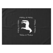  tekst voor Elegant White Horse Tafelkleed (Voorkant (Horizontaal))