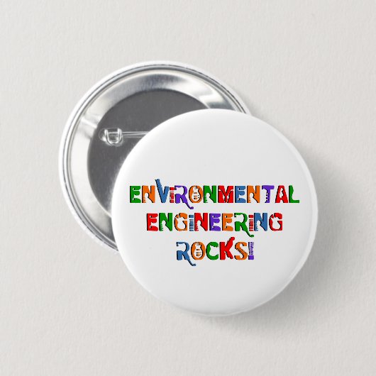 Tekst voor Environmental Engineering Rocks Ronde Button 5,7 Cm (Voorkant /achterkant)
