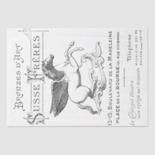 Tekst voor Franse reclame Pegasus Horse Typografie Tissuepapier