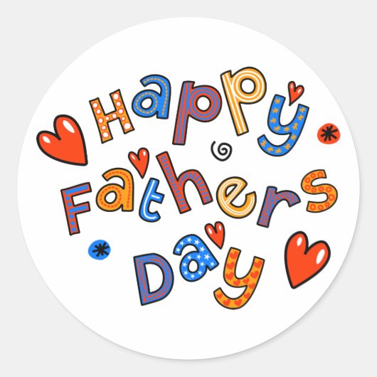 Tekst voor Happy Fathers Day Holiday Ronde Sticker (Voorkant)