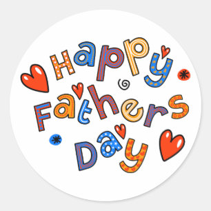 Tekst voor Happy Fathers Day Holiday Ronde Sticker