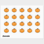 Tekst voor herfstseizoen pompoentekeningen bewerkb ronde sticker (Vel)