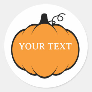 Tekst voor herfstseizoen pompoentekeningen bewerkb ronde sticker