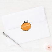 Tekst voor herfstseizoen pompoentekeningen bewerkb ronde sticker (Envelop)
