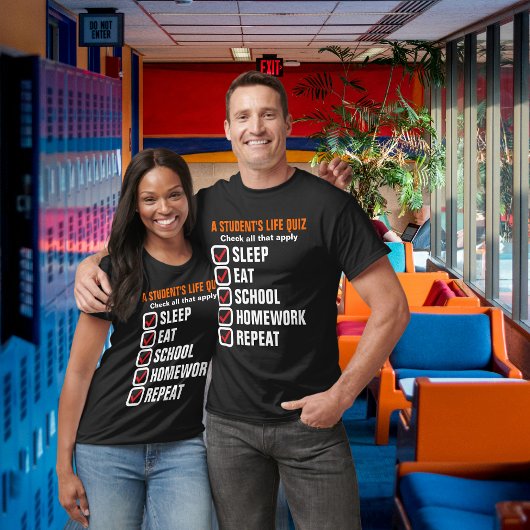  tekst voor het leven van een student t-shirt