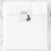 Tekst voor je tweeling vierkante sticker (Tas)