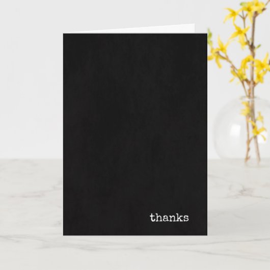 tekst voor kleine bedankt op zwart kaart (Gele Bloem)