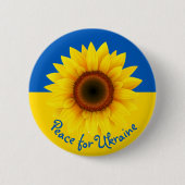 Tekst voor Oekraïne Zonnebloem Geel Blauw personal Ronde Button 5,7 Cm (Voorkant)