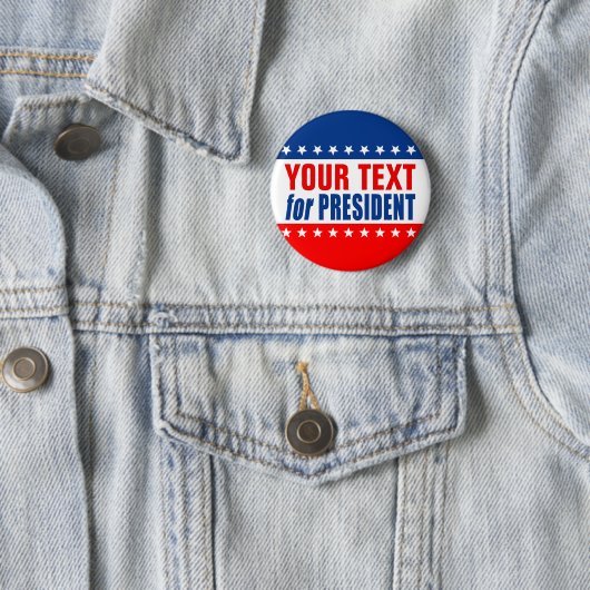 ( TEKST) voor PRESIDENT Ronde Button 5,7 Cm (In situ)
