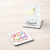 Tekst voor primaire kleuren Nieuwe mammie cadeaus Bier Onderzetter (Rechterzijde)