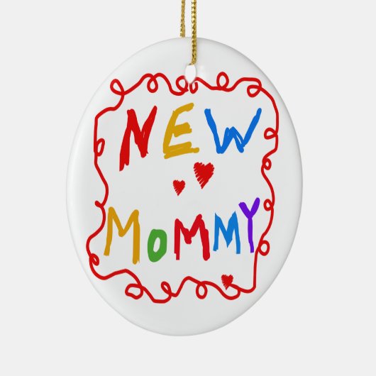 Tekst voor primaire kleuren Nieuwe mammie cadeaus Keramisch Ornament (Rechts)