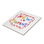 Tekst voor primaire kleuren Nieuwe mammie cadeaus Tegeltje (Zijkant)