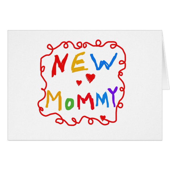 Tekst voor primaire kleuren Nieuwe mammie-overhemd (Voorkant Horizontaal)