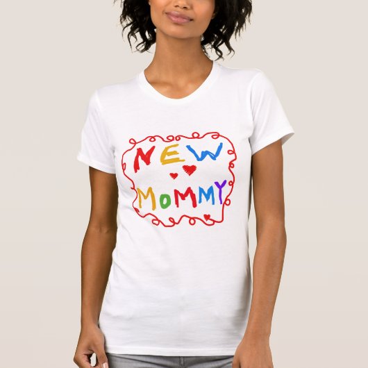 Tekst voor primaire kleuren Nieuwe mammie-overhemd T-shirt (Voorkant)
