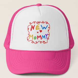Tekst voor primaire kleuren Nieuwe mammie-overhemd Trucker Pet