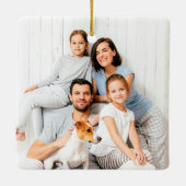 Tekst voor schrijfmachine Blauw Eerste Kerstmis Ni Keramisch Ornament (Achterkant)