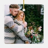 Tekst voor schrijfmachine Couple First KerstGreen Keramisch Ornament (Achterkant)