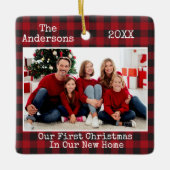 Tekst voor schrijfmachine eerste kerstkerst nieuw  keramisch ornament (Voorkant)