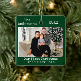 Tekst voor schrijfmachine Eerste Kerstkerst Nieuwe Keramisch Ornament