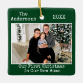 Tekst voor schrijfmachine Eerste Kerstkerst Nieuwe Keramisch Ornament (Voorkant)