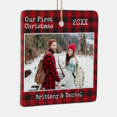 Tekst voor schrijfmachine Eerste Kerstmis Coupons  Keramisch Ornament (Rechts)