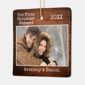 Tekst voor schrijfmachine Eerste Kerstmis Engaged  Keramisch Ornament (Links)