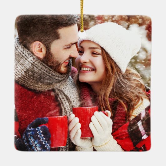 Tekst voor schrijfmachine Eerste Kerstmis Ingegrav Keramisch Ornament (Achterkant)