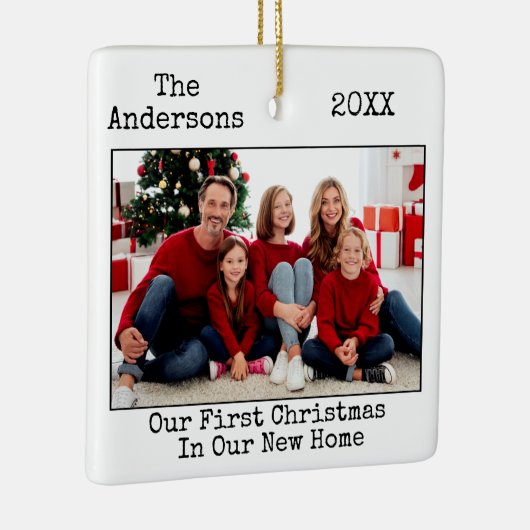 Tekst voor schrijfmachine Eerste Kerstmis Nieuw st Keramisch Ornament (Rechts)