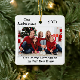 Tekst voor schrijfmachine Eerste Kerstmis Nieuw st Keramisch Ornament