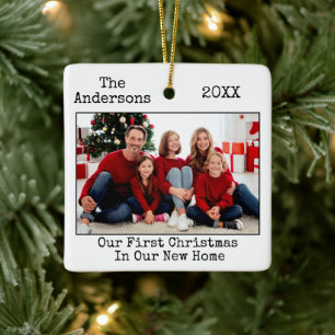 Tekst voor schrijfmachine Eerste Kerstmis Nieuw st Keramisch Ornament