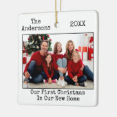 Tekst voor schrijfmachine Eerste Kerstmis Nieuw st Keramisch Ornament (Links)