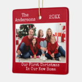 Tekst voor schrijfmachine Eerste Kerstmis Nieuwe s Keramisch Ornament (Links)