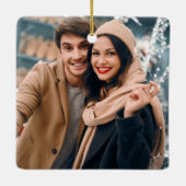 Tekst voor schrijfmachine Eerste Kerstmis Paar Fot Keramisch Ornament (Achterkant)