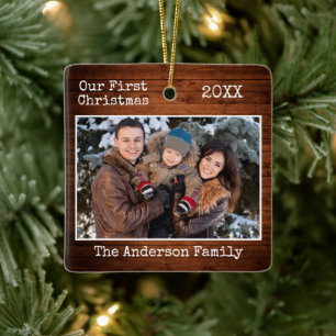 Tekst voor schrijfmachine Eerste kerstserie Foto Keramisch Ornament