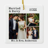 Tekst voor schrijfmachine, gehuwd en sieraden foto keramisch ornament (Voorkant)