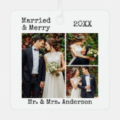 Tekst voor schrijfmachine, gehuwd en sieraden foto metalen ornament (Voorkant)