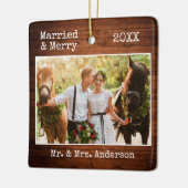 Tekst voor schrijfmachine Kerst Kerst Wood Weddenf Keramisch Ornament (Links)