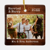 Tekst voor schrijfmachine Kerst Kerst Wood Weddenf Keramisch Ornament (Voorkant)