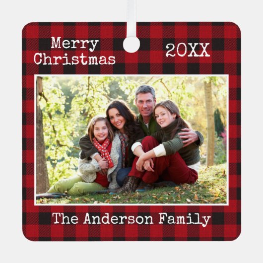 Tekst voor schrijfmachine — kerstfeestserie — foto metalen ornament (Voorkant)