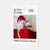 Tekst voor schrijfmachine Mijn eerste kerstBaby Metalen Ornament (Voorkant links)