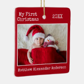 Tekst voor schrijfmachine Mijn eerste kerstBaby Ro Keramisch Ornament (Rechts)